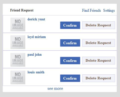 Unable to friend request. Friend request 16. Friend request received.