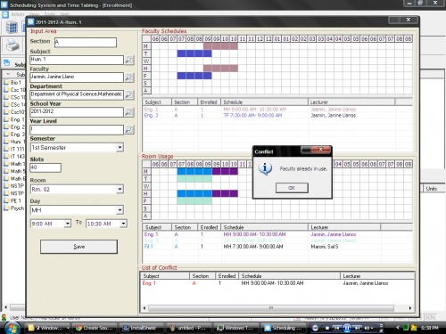 vb6 sample enrollment system program Free   System and Time VB6  Scheduling Tabling  Class