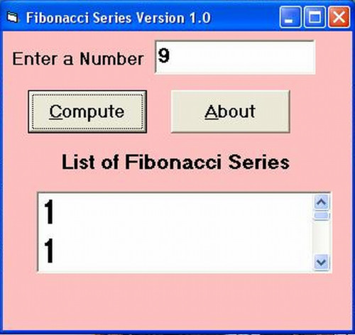 Simple Fibonacci Series Program In C#