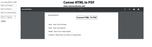 Free Php Code To Convert Html To Pdf