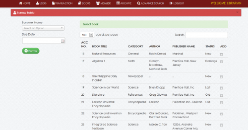 Library Management System Template Free Download In Php