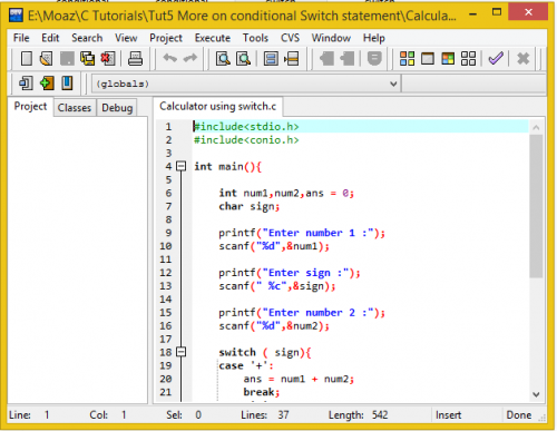 Calculator using Switch and Conditional Statements | Free source code ...