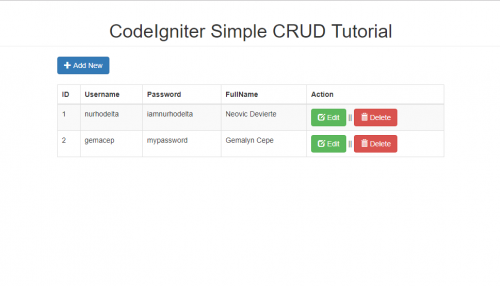 CodeIgniter Simple CRUD Tutorial | Free Source Code & Tutorials