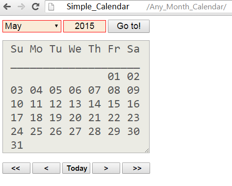 Simple Calendar Using Html Javascript Free Source Code Tutorials