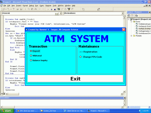 atm banking management system project in java with source code